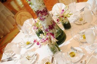 Table setup with centerpiece