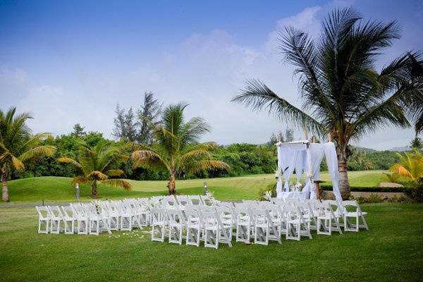 Outdoor wedding setup