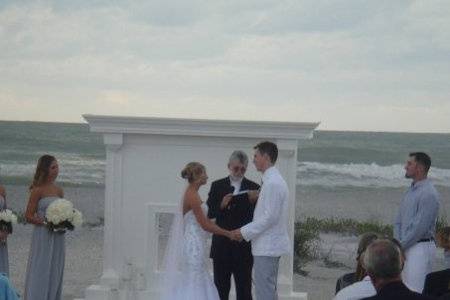 Beach wedding ceremony