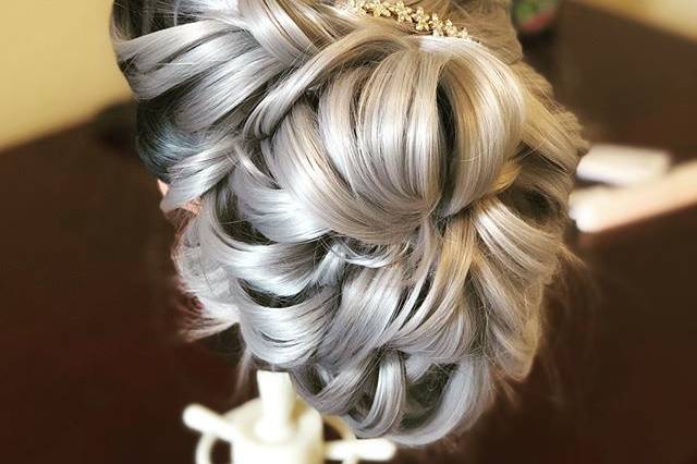 Blonde updo