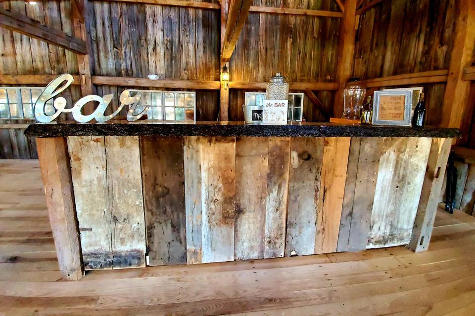 Bar inside of the barn