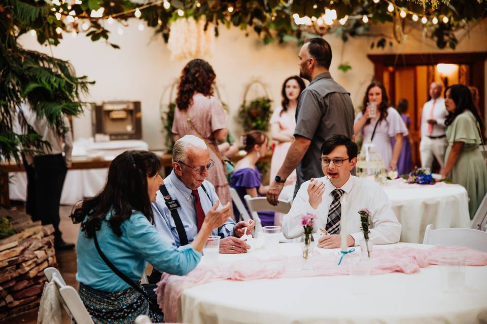 Enjoying a reception