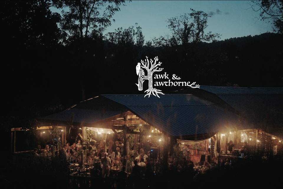 Evening wedding reception