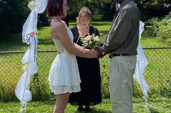 A back yard wedding