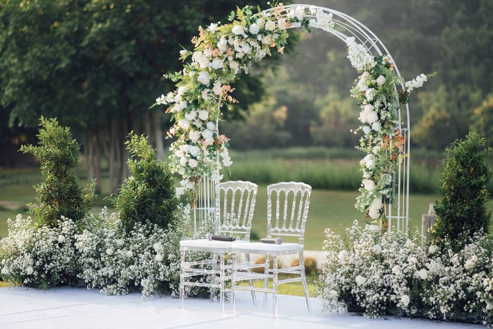 White garden wedding