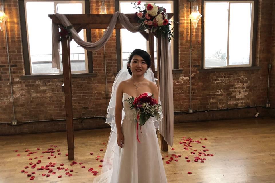 Loft wedding with draping