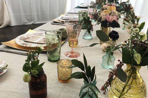 Vintage glass tablescape