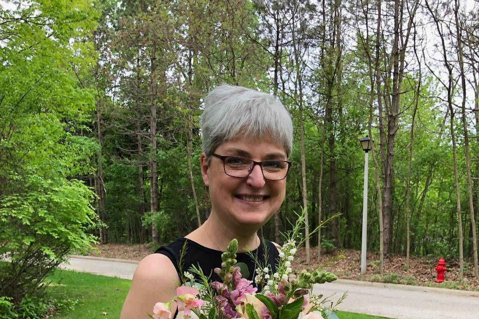 Herbs and Roses for the bride