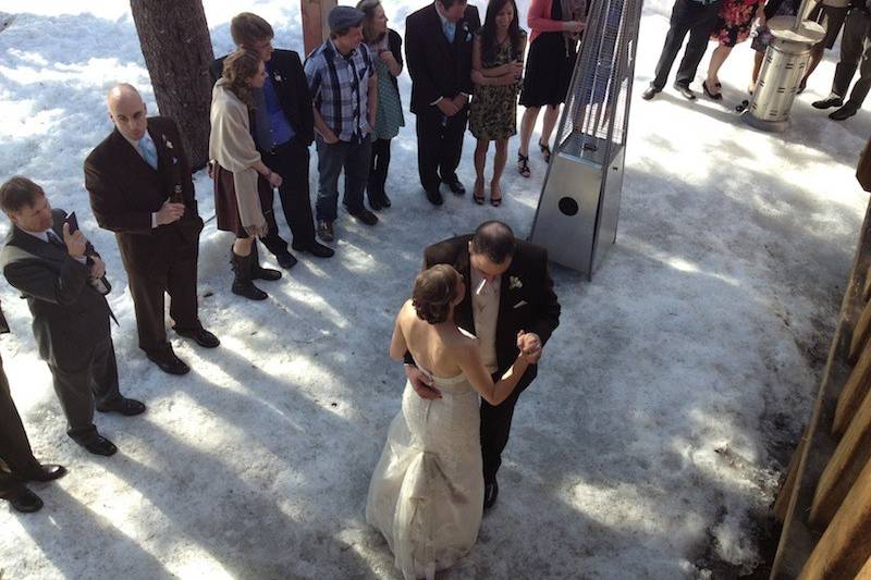 First dance, what snow? - Raven glacier lodge