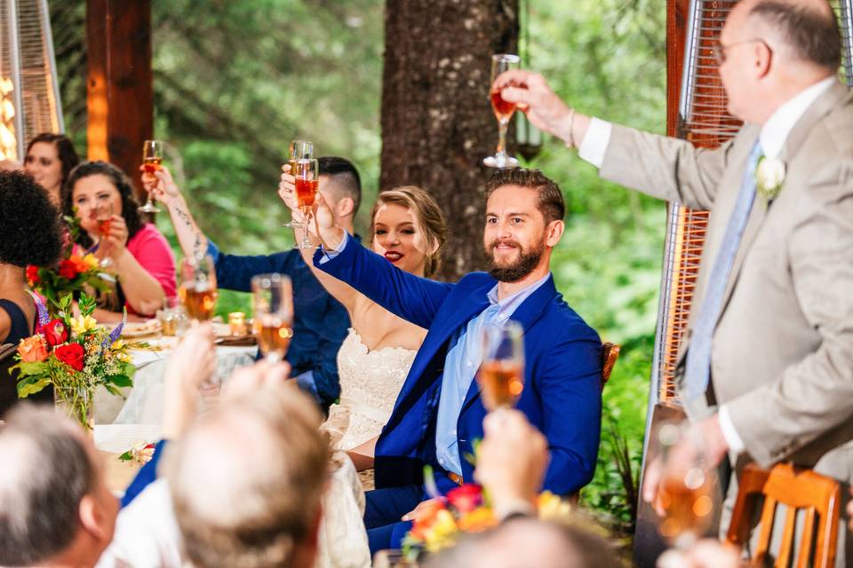 Here's to the couple! - Raven glacier lodge, girdwood