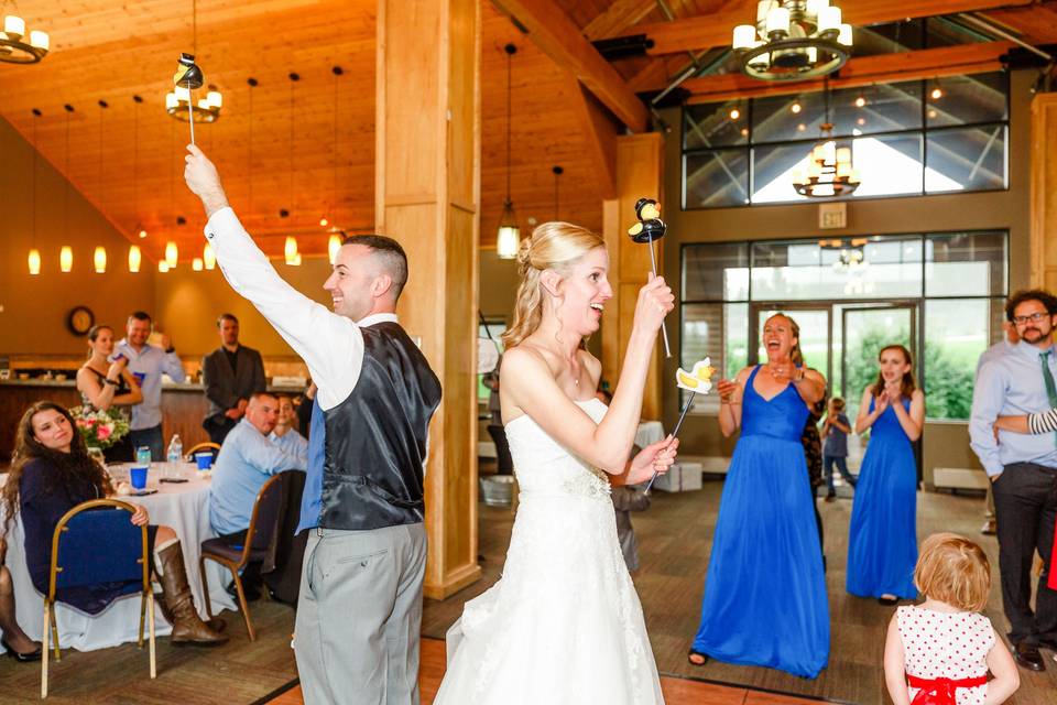 The shoe game with bride and groom rubber duckies! - Fox hollow chalet, anchorage