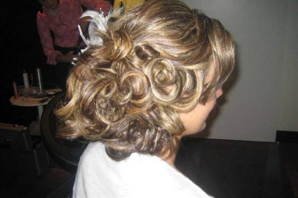 Curly hair updo