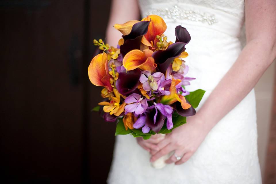 Plum & Orange Calla Lily Bouq