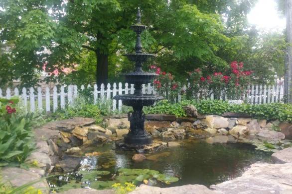 Fountain and pond