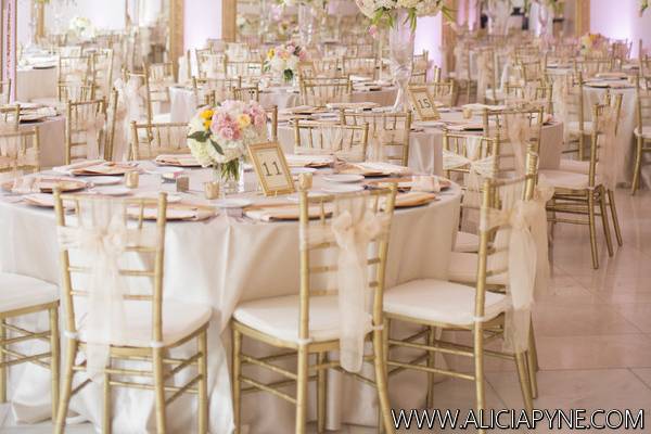 All white table setup