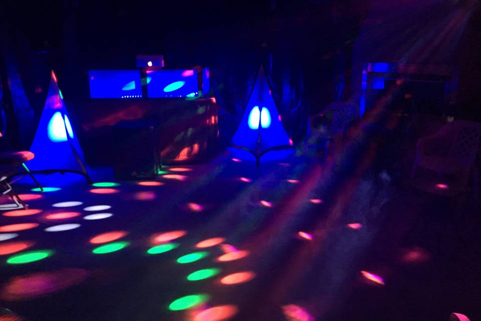 Set up with dance lights