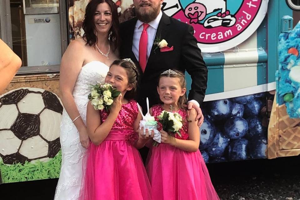 Bride & Groom and kids