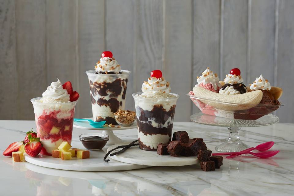 Various sundaes