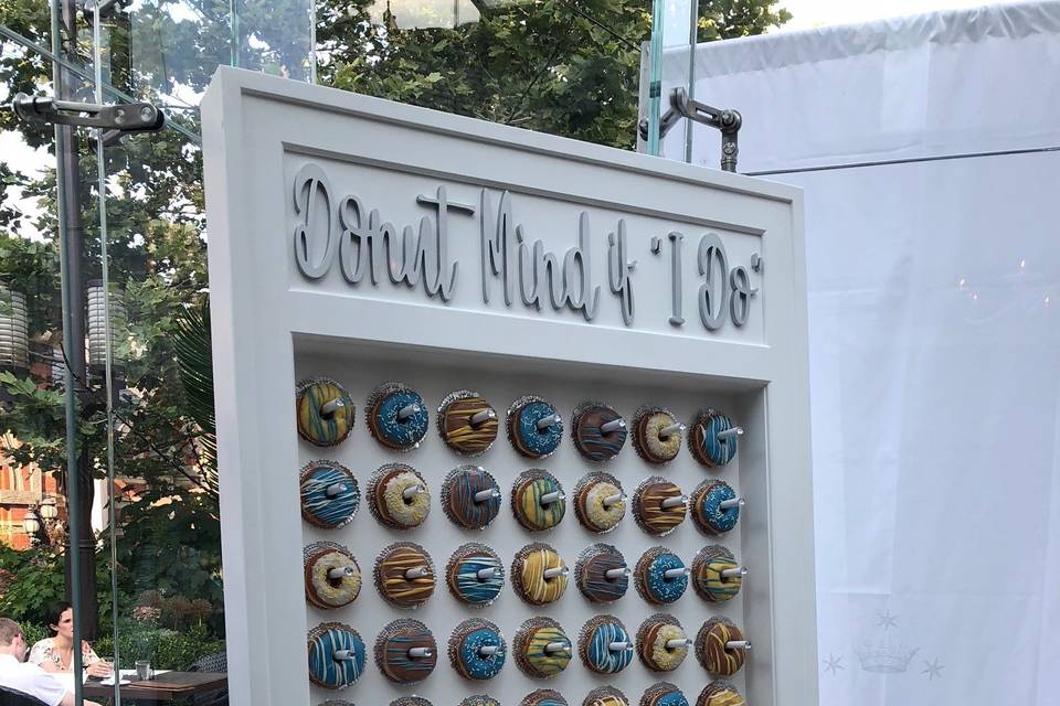 Vivid display of donuts