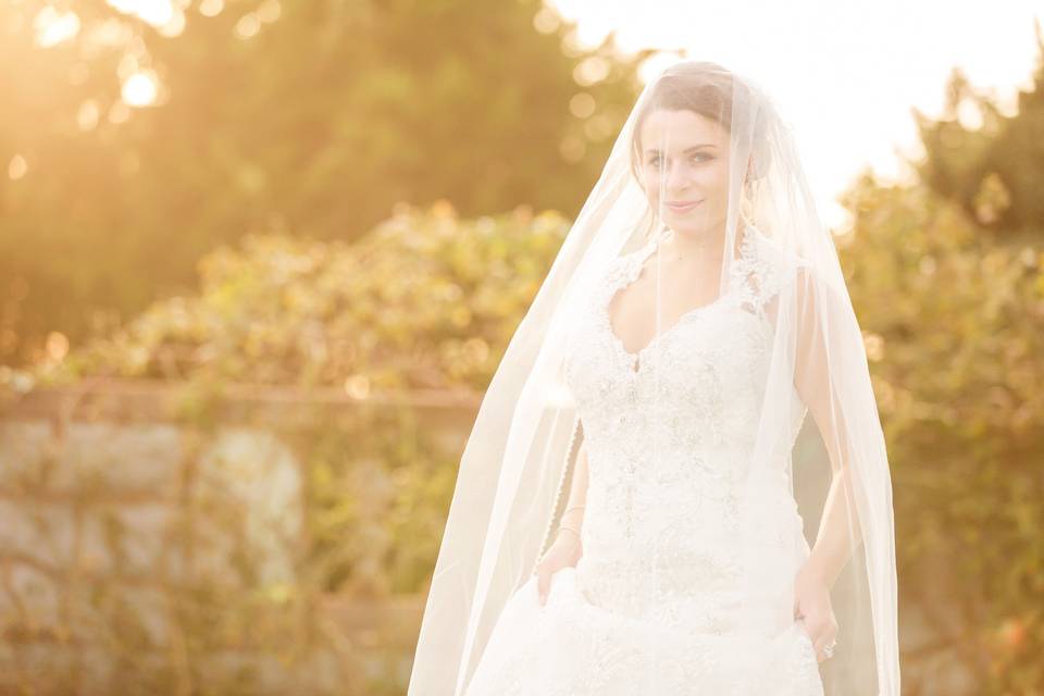 Bride in golden light - Jamerlyn Brown Photography