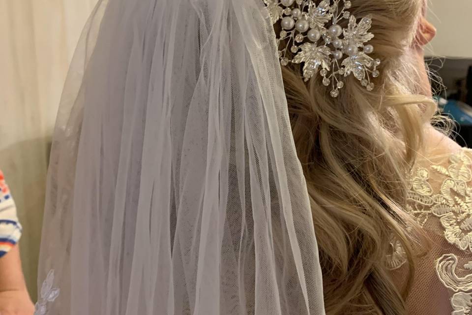 Bridal Hair w/Veil, Accents