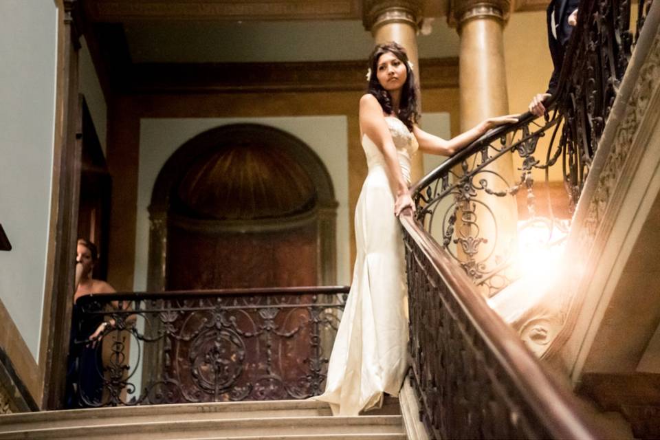 Quiet moment on the staircase