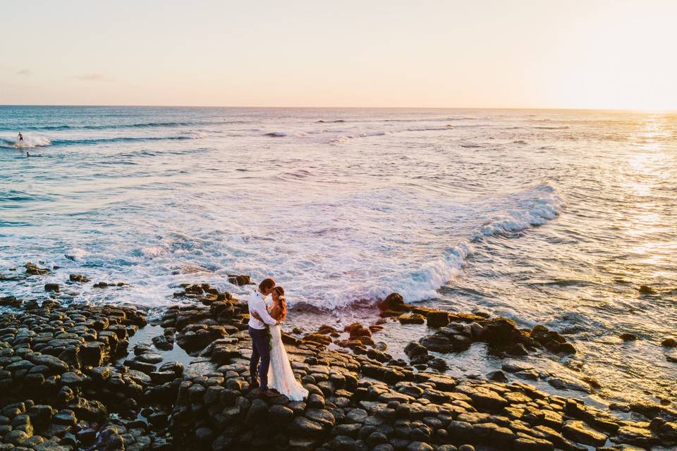 The bride and groom