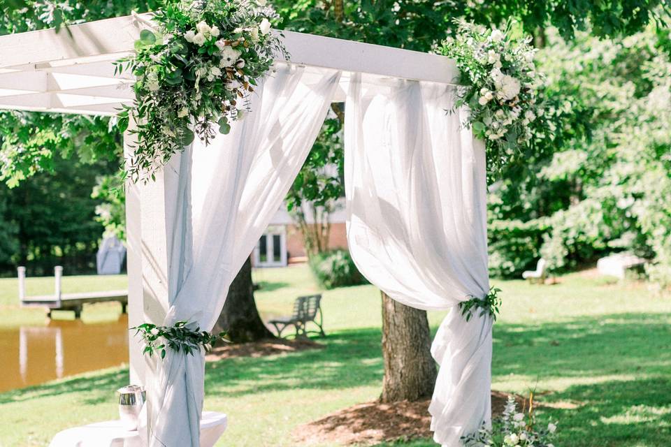 Drapery on Pergola