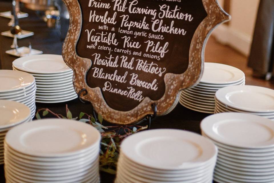 Customized buffet menu board