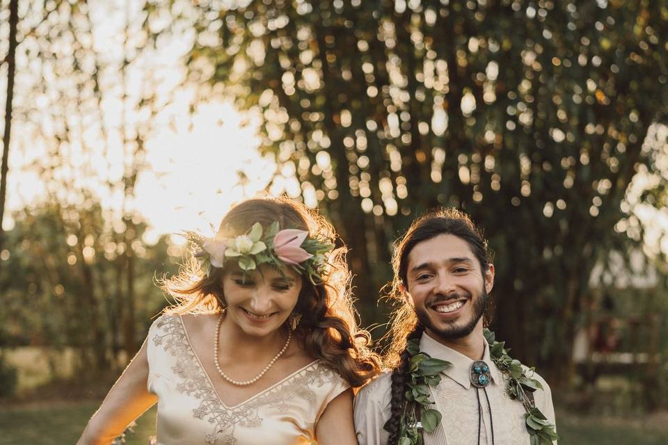 Bride and Groom Sunset Hawaii