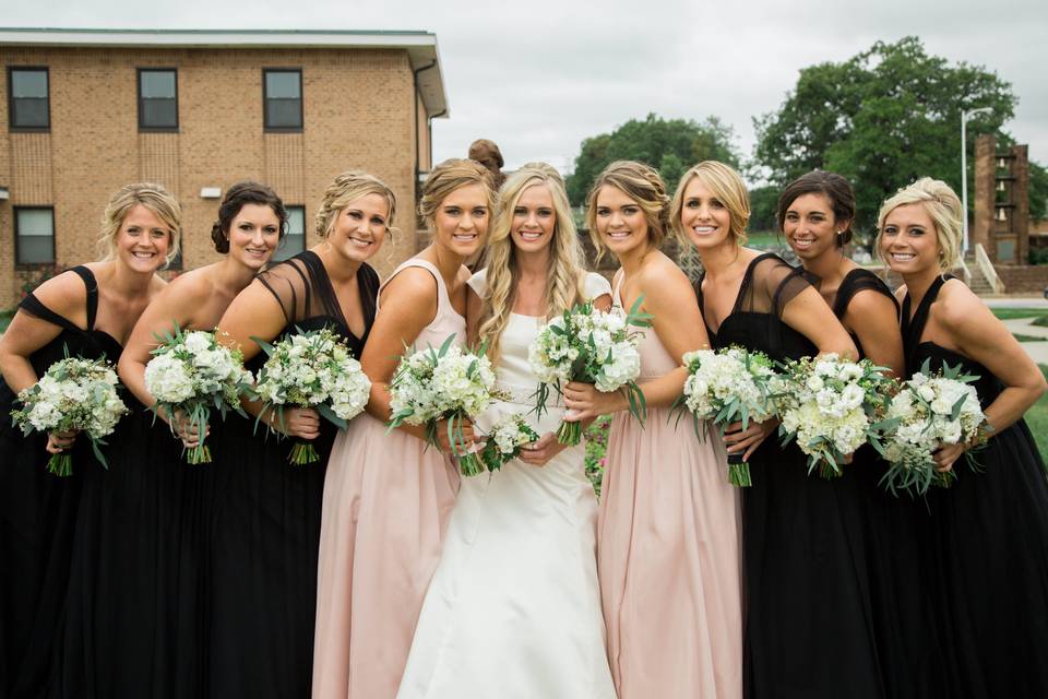 Bride with attendants