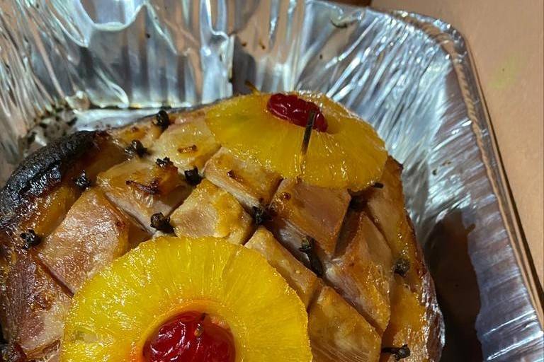 Pineapple glazed ham