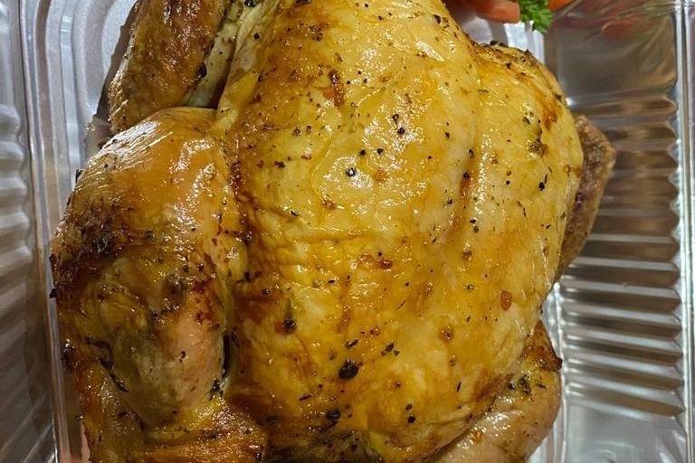 Oven baked whole chicken
