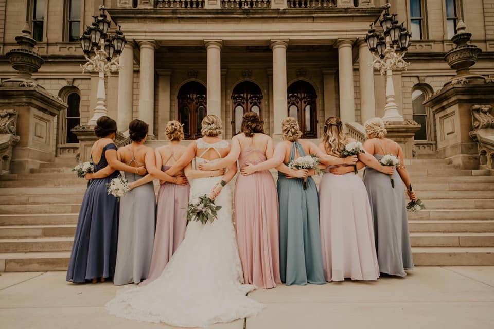 Bridesmaids in Pallet Colors!