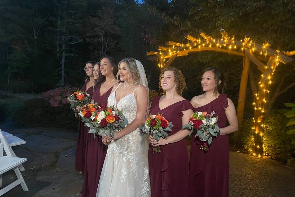 Bride& her bridesmaids