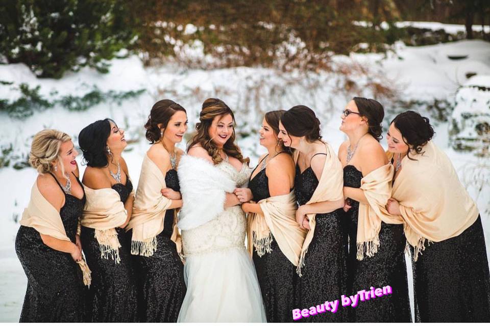 Winter wedding/ bride&herbride