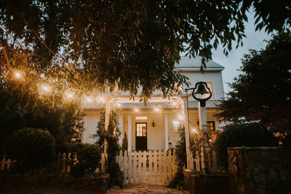 Manor house at night