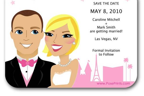 PosePrints Save-the-Date Magnet
(Vegas background design)