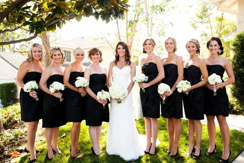 Bridesmaids in black