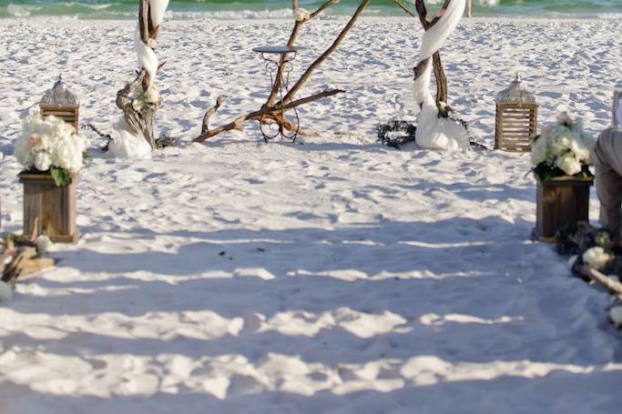 Beach wedding setup