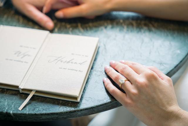 Ring shot with vow book