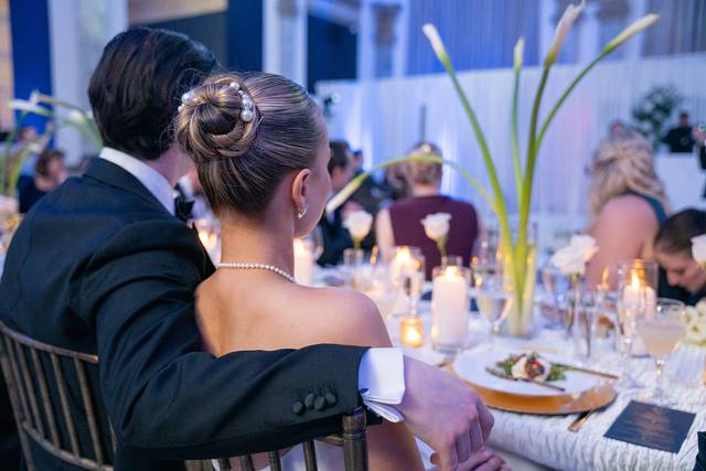 Couple watching speeches
