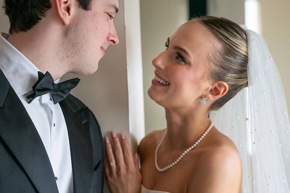 Couple smiling during portrait