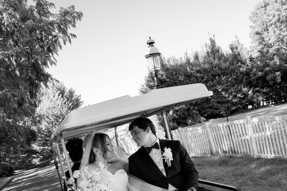 Golf cart couple