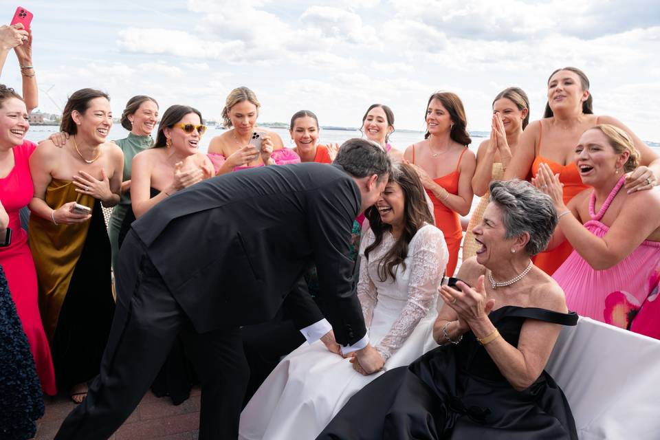 Groom & bride meet