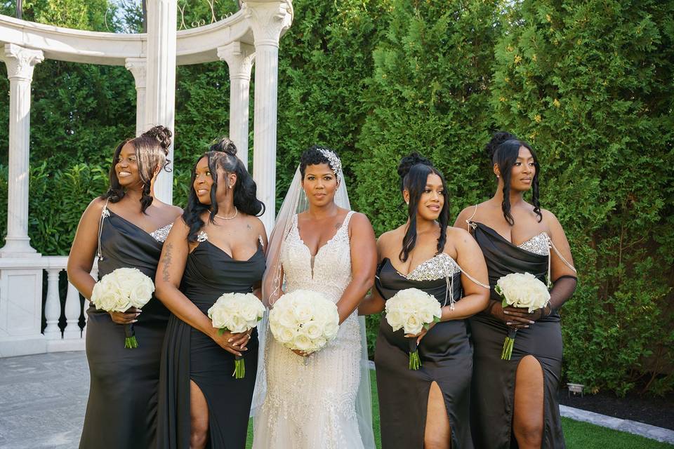 Bride and bridesmaids
