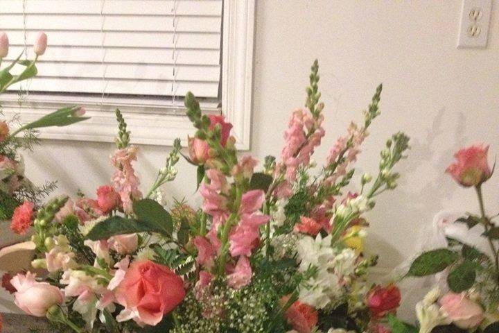 Pink flower arrangements