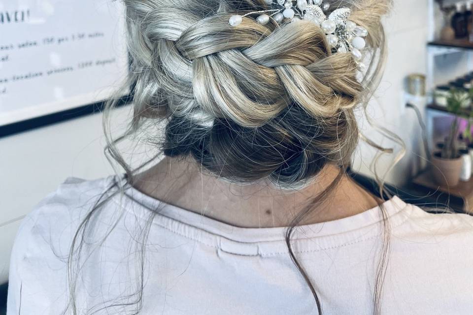 Bridal trial with braids.