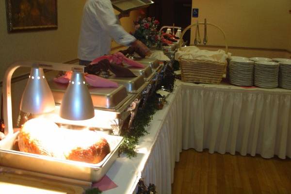 Buffet Set-up at Five Points Memorial Hall
