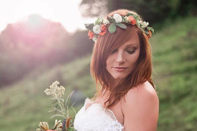 Bride in a floral crown